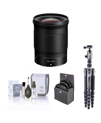 Nikkor Z 24mm f/1.8 S Lens, Bundle with Vanguard VEO 3 GO 235AB 23mm 5-Section Aluminum Travel Tripod with T-50 Ball Head, 72mm Filter Kit