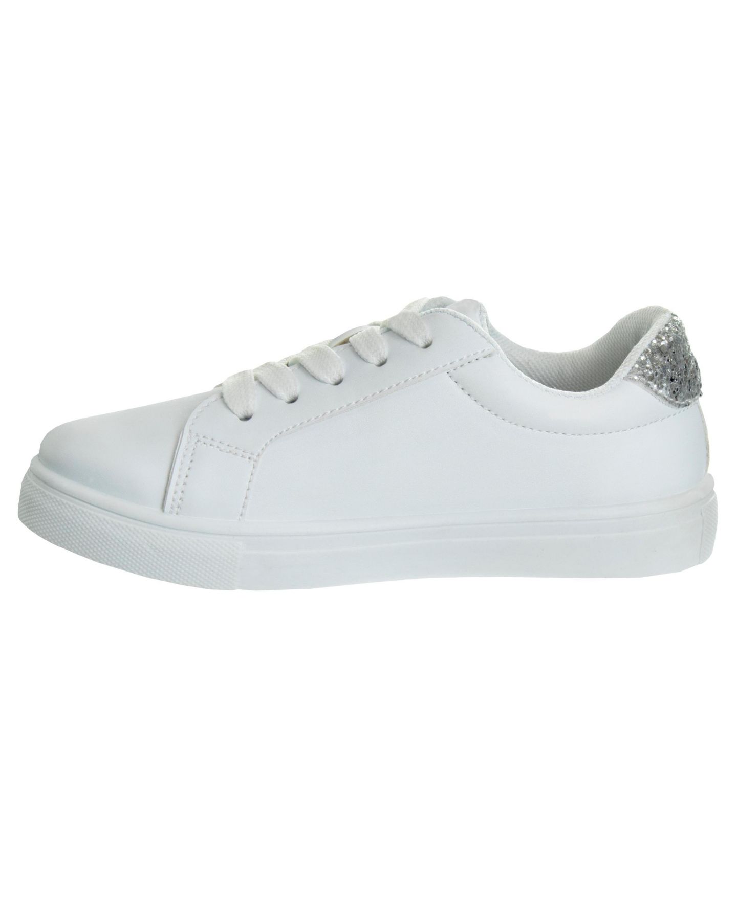 Кроссовки Kensie Girl Kensie Lace Up Glittery Casual Stylish Fashionable Comfortable Durable Sneakers для девочек, цвет: Белый — фото 4