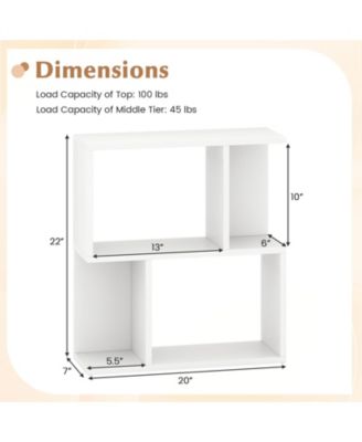 3 Tier Small Space Bookshelf with Display Shelf Organizer