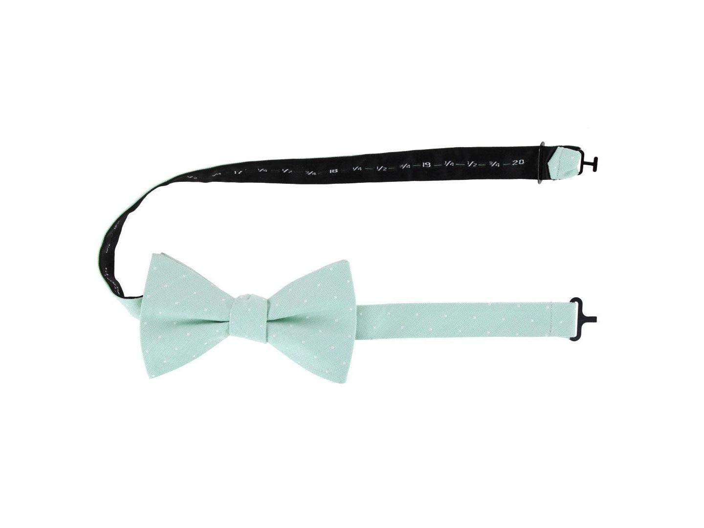 Мужские галстуки TRAFALGAR Churchill Chambray Polka Dot Linen Blend Bow Tie, цвет: Зелёный — фото 3