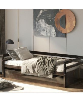 Wooden Slat Trundle Platform Bed