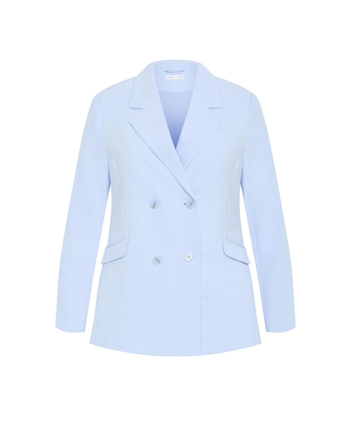 Женский пиджак CITY CHIC Holly Double Breasted Blazer, цвет: Небесно-голубой — фото 4