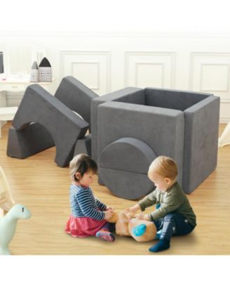 8 Pcs Kids Play Couch Kids Convertible Play Fort 8 in 1 Multifunctional Couch for Playing Creativing Sleeping Large Imaginative Play Couch Sofa