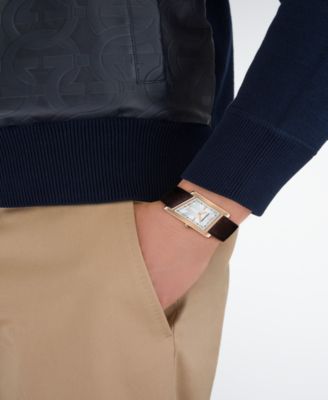 Men's Rose Gold Stainless Steel Bracelet Watch, 39x24mm