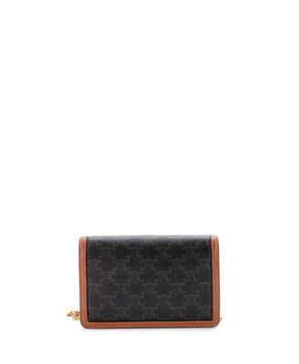 Triomphe Envelope Flap Wallet on Chain Triomphe Coated Canvas