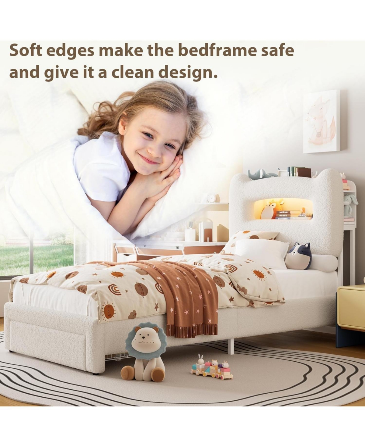 gaomon Led Twin Bed Frame Tier Storage Headboard