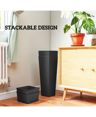 Set of 2 Tall Planters for Outdoor Plants