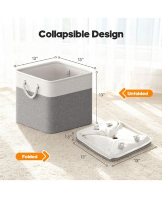 6-Pack Collapsible Fabric Storage Bins, 13" Cube Baskets with Rope Handles and Reinforced Base