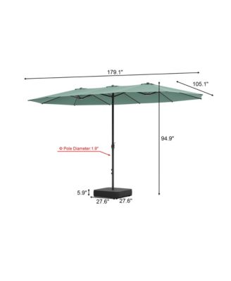 Large Double Sided Umbrella Outdoor Patio Umbrella with Base and Sand Bag
