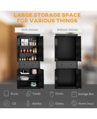 72.5" Kitchen Pantry Cabinet with 4 Doors, Drawer