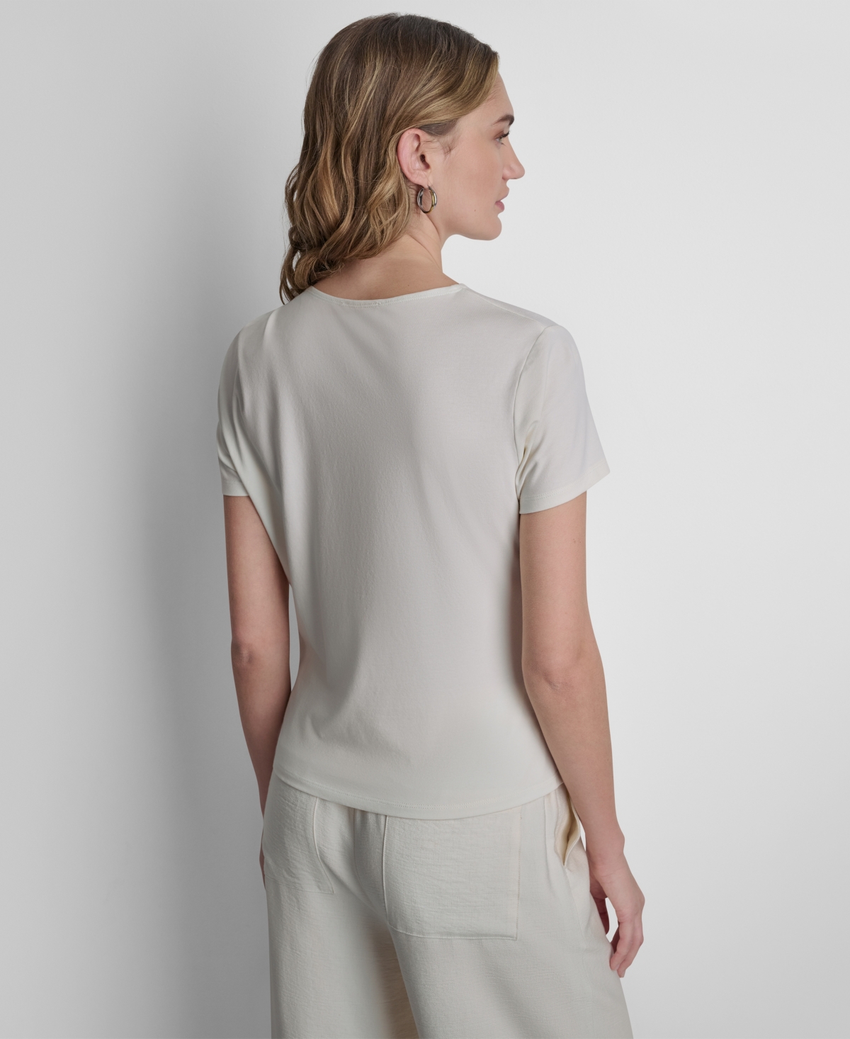 Dkny Women's Short-Sleeve Twist Neck Top