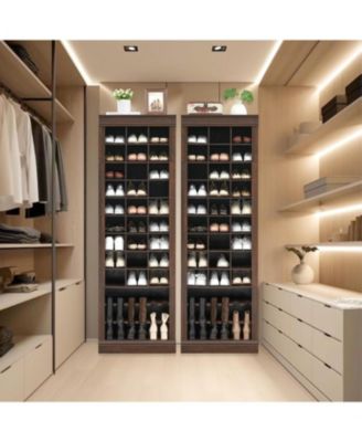 Shoe Storage Cabinet,Tier Tall Shoe Cabinet with Boots Racks and Cubbies, Freestanding Entryway Shoe Organizer for Closet, Entryway, Living