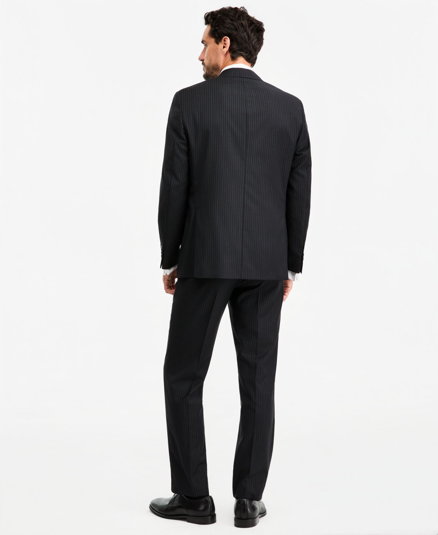 Мужские комплекты Michael Kors Classic-Fit Pinstripe Wool-Blend Suit Separates, цвет: Чёрный — фото 3