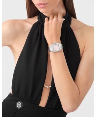 Women's Plein Edge Silver Stainless Steel Bracelet Watch, 34mm