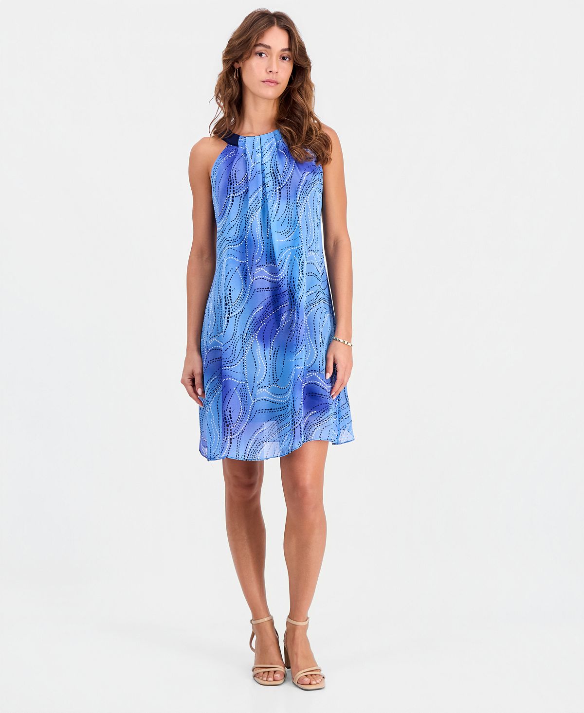 Robbie Bee Petite Printed Sleeveless Trapeze Dress view 1 — MAYCSS fashion products