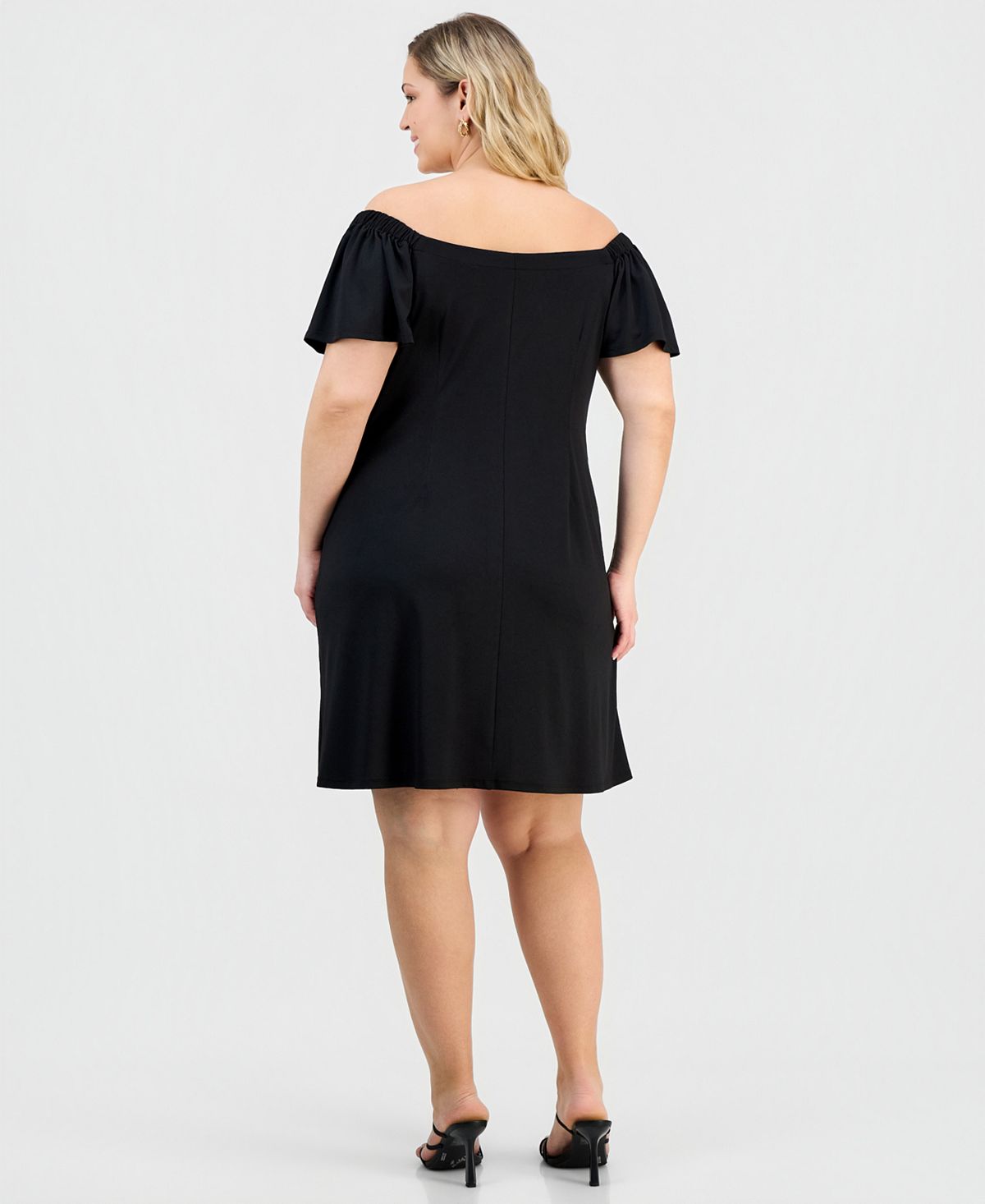 Robbie Bee Plus Size Off-The-Shoulder Crepe Shift Dress view 4 — MAYCSS fashion products