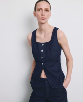 Women's Buttoned Denim Top