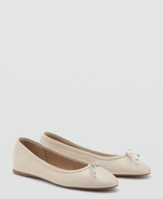 Women's Bow Leather Ballet Flats