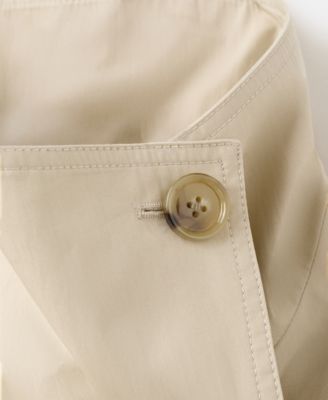 Women's Funnel-Neck Cropped Trench Coat