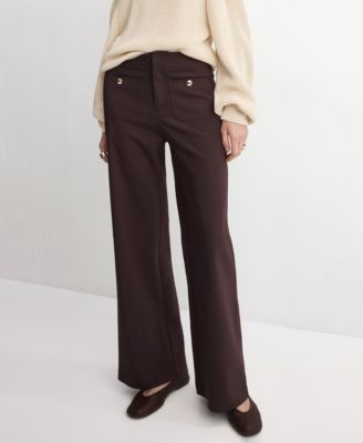 Women's Jewel Buttons Straight Pants
