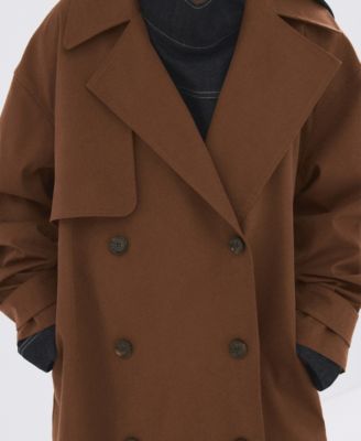 Women's Long Double-Breasted Trench Coat