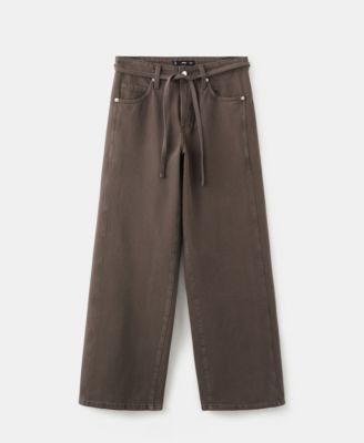 Women's Drawstring Wide-Leg Jeans