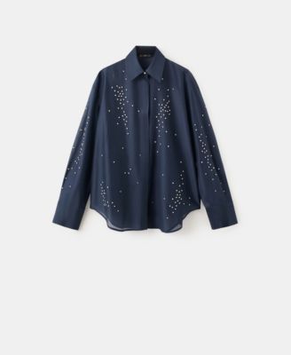 Women's Rhinestones Lyocell Shirt