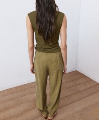 Women's Combined Neckline Fine-Knit Top