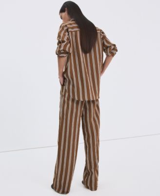 Women's Pleated Striped Pants
