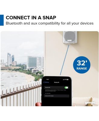 GHSI-W400BT-PR-WHT 4" Waterproof Outdoor Bluetooth Speakers (2024)