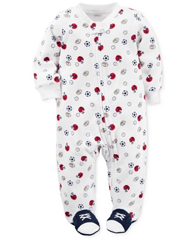 Carter's Sports-Print Footed Terry Coverall, Baby Boys