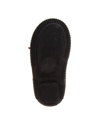 Little Boys Moccasins Slippers Classic Fuzzy Lining Cozy Indoor/Outdoor Sole Slip On Comfort