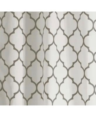 Extra Long Fallon 2 Piece Sheer Lattice Design Grommet Top Lattice Window Curtain Panels - 112 in. Long