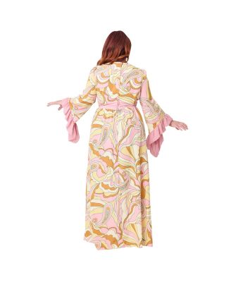 Plus Size Long Sleeve Empire Waist Maxi Dress