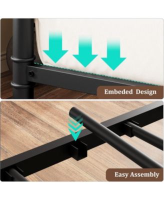 Daybed with Trundle,Twin Daybed with Pop Up Trundle Set,Metal Twin Bed Frame with Steel Slat Support,Sofa BedFrame