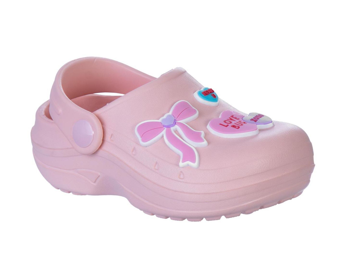 Сабо Sweethearts Conversation Hearts Clogs для девочек, цвет: Пудровый — фото 1