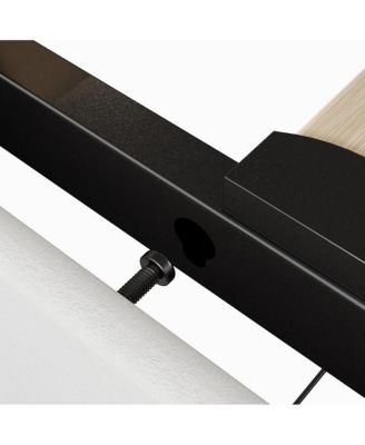 Bed Frame with 2 Storage Drawers, Upholstered Bed Frame Full with LED Light, Double-Layer Bedside Headboard with Charging Socket