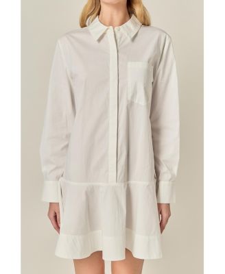 Women's Collared Flare Skirt Dress