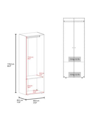 Armoire with 2 Doors 2 Shelves in Wengue Bedroom Storage Cabinet