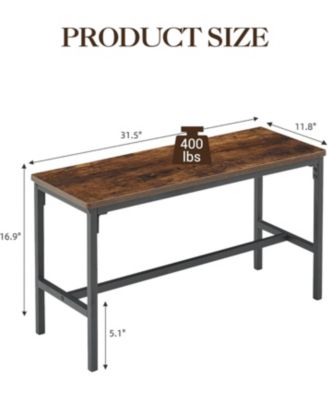 Dining Table Set for 4, 47.2" Rectangular Table with 2 Benches, Metal Frame, Wine Rack, 2-Tier Shelf, Vintage