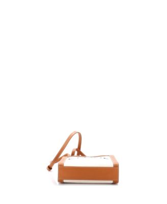 Mini Vertical Cabas Tote Canvas with Leather