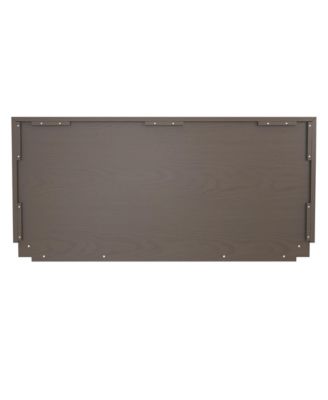 Upholstered Wood Headboard Modern Minimalist 40.5 inch Tall with Wooden Trim