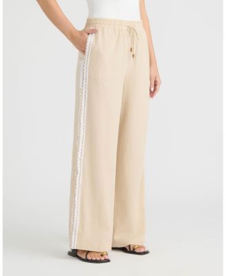 Women's Wide Leg Pant with Ric Rac Detail