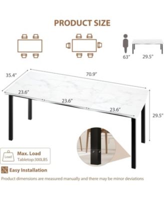 Dining Room Table for 6-8, 70.9" Rectangular Kitchen Table