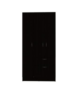 67.2inch Armoire with Double Door Cabinet One Drawer Five Shelves Metal Rod