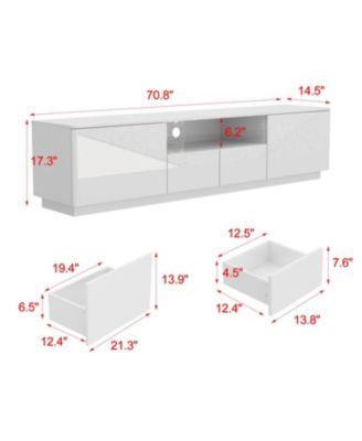 Pc Wood TV Stand, 4 Drawers, Media Console with Light Strip – Entertainment Furniture