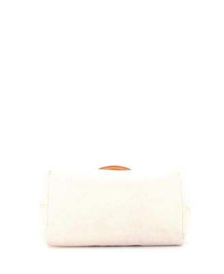 Small Horizontal Cabas Tote Canvas with Leather