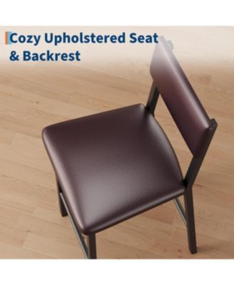 3-Piece Counter Height Dining Table Set with 2 Upholstered Bar Stools