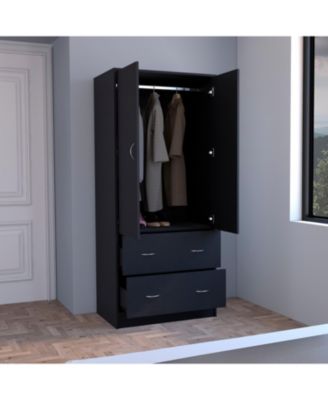 Taly 2Doors 2Drawers Armoire 70.9inch High Bedroom Storage Cabinet with Ample Space and Sturdy Construction