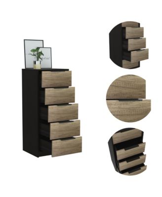 Rustic 3 Drawer Dresser Finish Sturdy Construction for Bedroom Living Room Storage